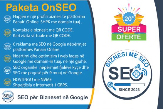 Optimizimi i website me SEO ne Google per bineset per vitin 2023 me Paketen ONSEO.